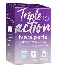 Dantų balinimo rinkinys Biala Perla Triple Action: gelis, 50 ml + skalavimo skystis, 100 ml + dantų pasta, 30 ml kaina ir informacija | Dantų šepetėliai, pastos | pigu.lt