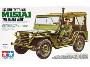 Surenkamas modelis Tamiya, JAV sunkvežimis Vietnamo karas M151A1, 1/35, 35334 kaina ir informacija | Konstruktoriai ir kaladėlės | pigu.lt