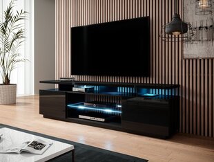 TV spintelė Cama Meble Eva, 180x40x56 cm, juoda kaina ir informacija | TV staliukai | pigu.lt