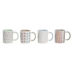 Кружка Mug DKD Home Decor, керамика (330 мл, 4 шт. цена и информация | Стаканы, фужеры, кувшины | pigu.lt