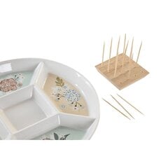 поднос для закусок DKD Home Decor Зеленый Бамбук Керамика (23,5 x 23,5 x 3 cm) цена и информация | Посуда, тарелки, обеденные сервизы | pigu.lt
