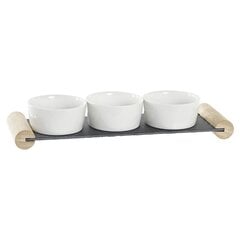Комплект для аперитива DKD Home Decor Листья Бамбук Керамика (4 Предметы) (20 x 20 x 8 cm) цена и информация | Посуда, тарелки, обеденные сервизы | pigu.lt