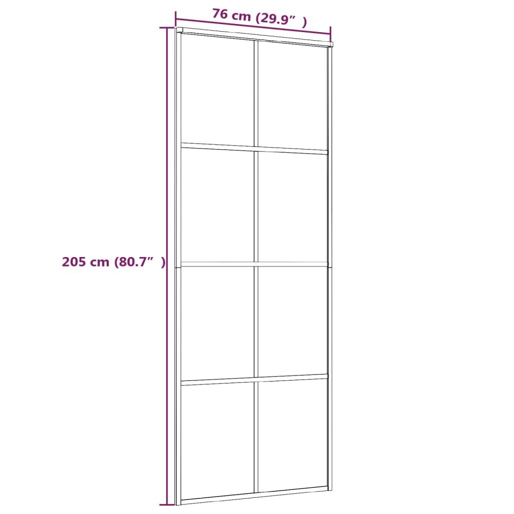 Stumdomos durys, juodos, 76x205cm, ESG stiklas ir aliuminis kaina ir informacija | Vidaus durys | pigu.lt