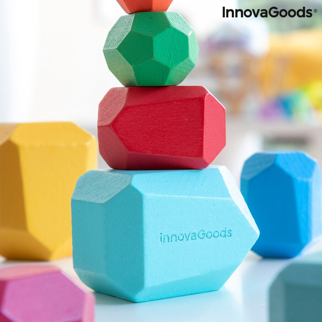 Medinės balansinės kaladėlės Wotonys InnovaGoods, 16 dalių kaina ir informacija | Lavinamieji žaislai | pigu.lt
