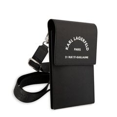 Karl Lagerfeld Saffiano Rue Saint Guillaume Wallet Phone Bag Black цена и информация | Чехлы для телефонов | pigu.lt