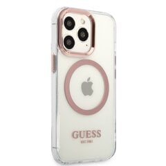 Guess Transparent MagSafe Compatible Case, skirtas iPhone 13 Pro, rožinis kaina ir informacija | Telefono dėklai | pigu.lt