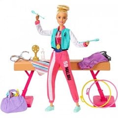 Mattel - Barbie Gymnast Playset with Doll, Balance Beam & 15+ Accessories цена и информация | Игрушки для девочек | pigu.lt