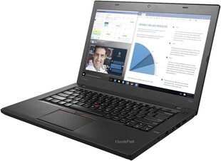 Lenovo ThinkPad T460 14", Intel Core i5-6300U, 8GB, 256GB SSD, WIN 10 Pro, Juodas kaina ir informacija | Nešiojami kompiuteriai | pigu.lt