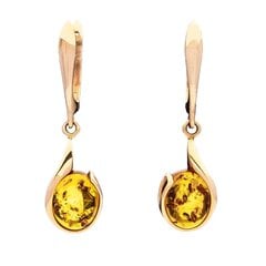 Золотые серьги с янтарём цена и информация | Серьги | pigu.lt