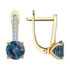 Auksiniai auskarai moterims su cirkoniais ir topazais kaina ir informacija | Auskarai | pigu.lt