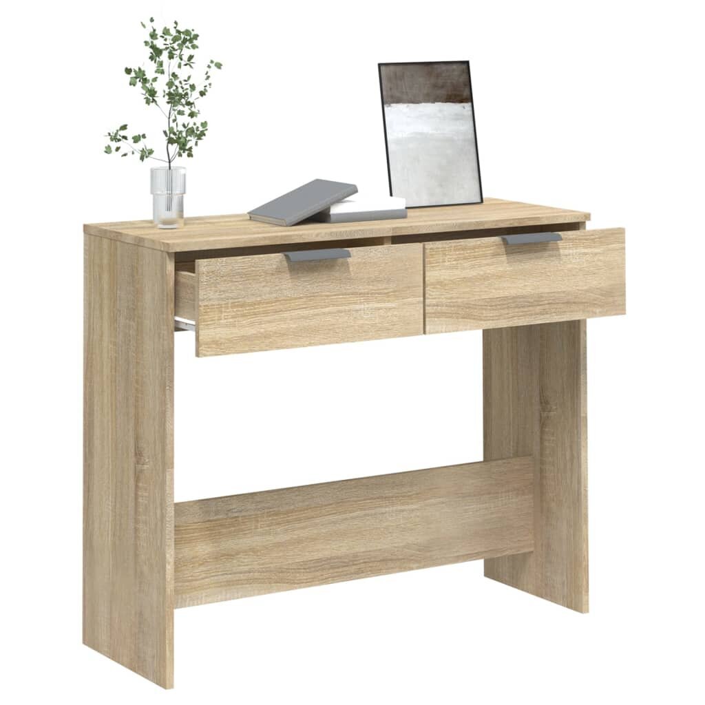 Konsolinis staliukas, Apdirbta mediena, 90x36x75cm, ąžuolo spalva kaina ir informacija | Stalai-konsolės | pigu.lt