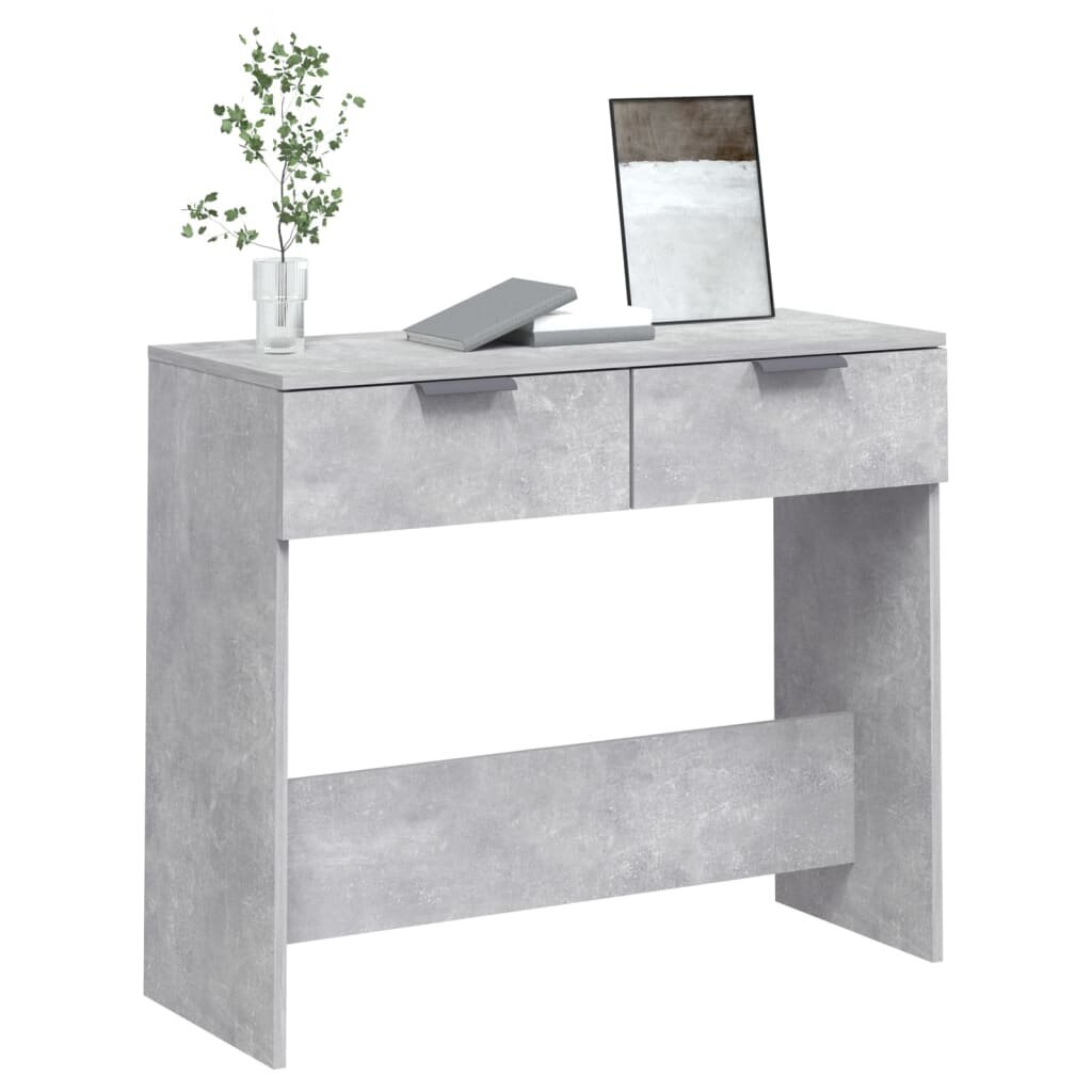 Konsolinis staliukas, Mediena, 90x36x75cm, betono pilka kaina ir informacija | Stalai-konsolės | pigu.lt