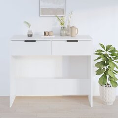 Konsolinis staliukas, Mediena, 90x36x75cm, balta blizgi spalva kaina ir informacija | Stalai-konsolės | pigu.lt
