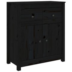 Šoninė spintelė, juoda, 70x35x80cm, pušies medienos masyvas цена и информация | Шкафчики в гостиную | pigu.lt