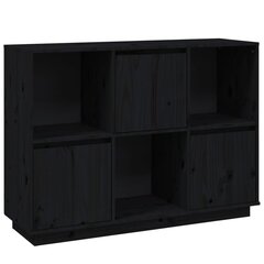 Šoninė spintelė, juoda, 110,5x35x80cm, pušies medienos masyvas цена и информация | Шкафчики в гостиную | pigu.lt