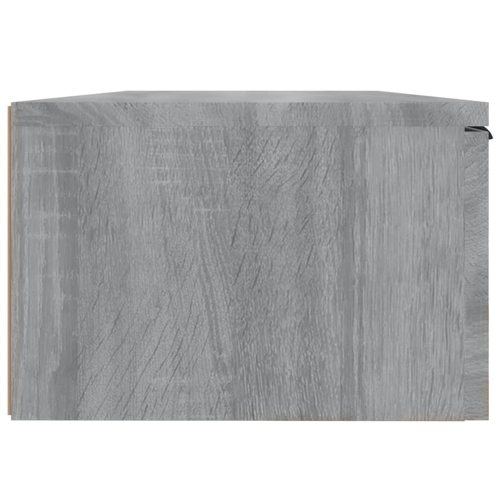 Sieninė spintelė, Apdirbta mediena, 68x30x20cm, pilka ąžuolo spalva kaina ir informacija | Svetainės spintelės | pigu.lt
