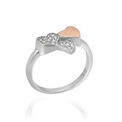 Sidabrinis žiedas dengtas auksu su cirkoniais 0007205700251 kaina ir informacija | Žiedai | pigu.lt