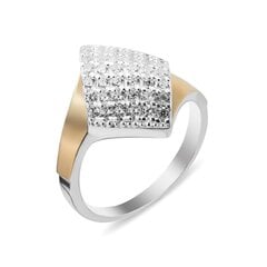 Sidabrinis žiedas dengtas auksu su cirkoniais 0007295600374 kaina ir informacija | Žiedai | pigu.lt