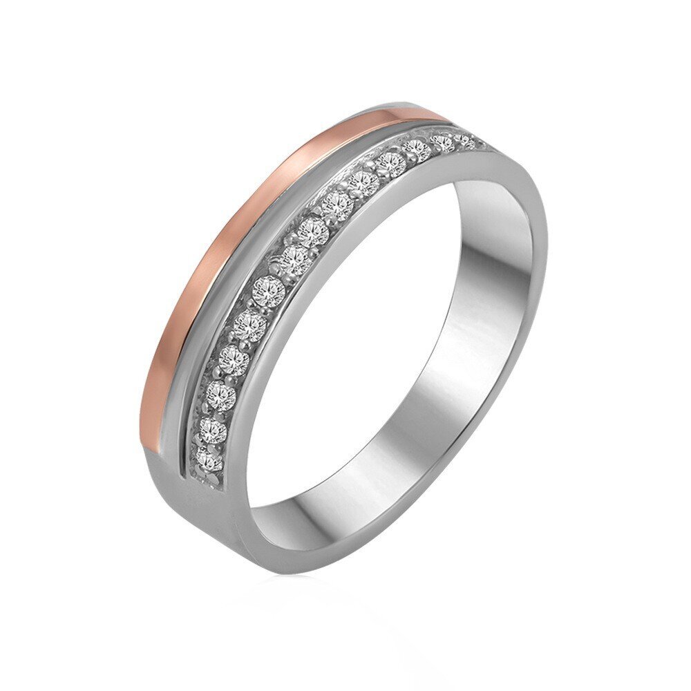 Sidabrinis žiedas moterims su cikoniais, dengtas auksu 0007773900286 kaina ir informacija | Žiedai | pigu.lt
