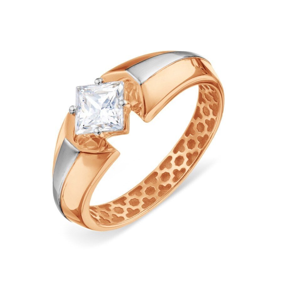 Auksinis žiedas moterims su kristalu kaina ir informacija | Žiedai | pigu.lt