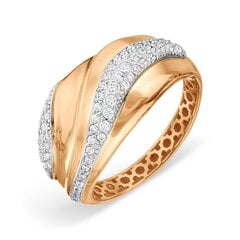 Auksinis žiedas moterims su kristalais kaina ir informacija | Žiedai | pigu.lt
