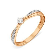 Золотое кольцо для женщин с бриллиантами цена и информация | Кольца | pigu.lt