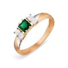 Золотое кольцо для женщин с изумрудом цена и информация | Кольца | pigu.lt