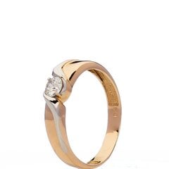 Золотое кольцо с цирконами цена и информация | Кольцо | pigu.lt