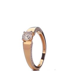Auksinis žiedas su cirkoniais moterims kaina ir informacija | Žiedai | pigu.lt