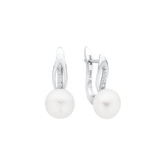 Sidabriniai auskarai su perlais ir cirkoniais moterims 0009451700351 kaina ir informacija | Auskarai | pigu.lt