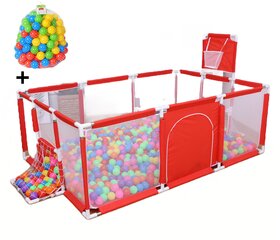 Детский складной манежTavalax с защитным барьером и с цветными шариками 100шт цена и информация | Манежи для детей | pigu.lt