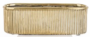 Керамический горшок 28,5x9,5 x 9,5(В) cm, овалный, золотой цена и информация | Вазоны | pigu.lt