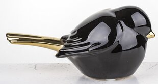Figūrėlė Paukštis 15x8x7(A) cm, juoda/auksinė kaina ir informacija | Interjero detalės | pigu.lt
