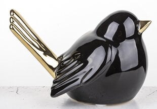 Фигурка Птица 12.5x9x8(B) см, черная/золотая цена и информация | Детали интерьера | pigu.lt