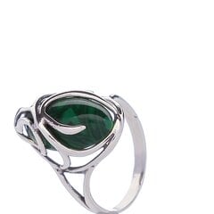 Sidabrinis žiedas su malachitu 0008580100400 kaina ir informacija | Žiedai | pigu.lt
