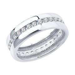 Sidabrinis žiedas moterims su cirkoniais 0008893400281 kaina ir informacija | Žiedai | pigu.lt