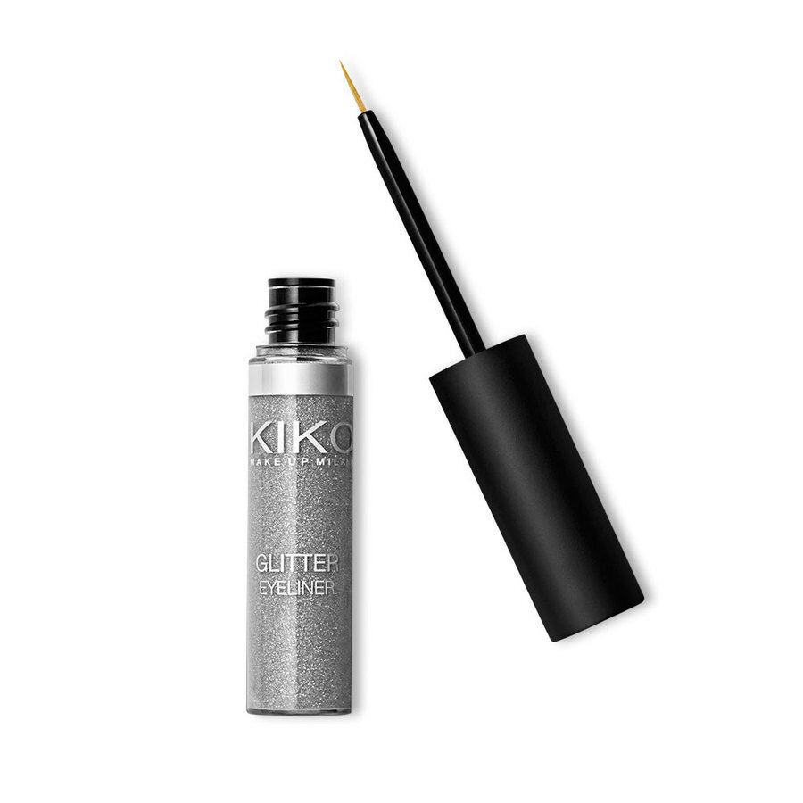 Akių pieštukas su blizgučiais Kiko Milano Glitter Eyeliner, 02 Silver kaina ir informacija | Akių šešėliai, pieštukai, blakstienų tušai, serumai | pigu.lt