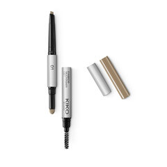 Antakių pieštukas Kiko Milano Eyebrow Multitasker 3-in-1, 01 Light Blondes kaina ir informacija | Antakių dažai, pieštukai | pigu.lt