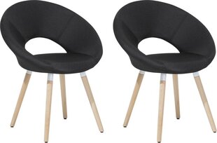 2-ių kėdžių komplektas Beliani Roslyn, juodas/rudas kaina ir informacija | Virtuvės ir valgomojo kėdės | pigu.lt