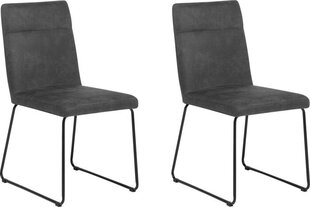 2-ių kėdžių komplektas Beliani Nevada, pilkas/juodas kaina ir informacija | Virtuvės ir valgomojo kėdės | pigu.lt