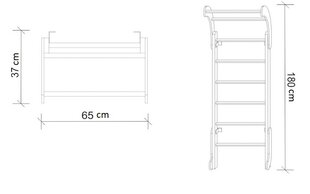 Medinė švediška gimnastikos sienelė SANRO BABY MINI-1, 180x65cm kaina ir informacija | Gimnastikos sienelės | pigu.lt