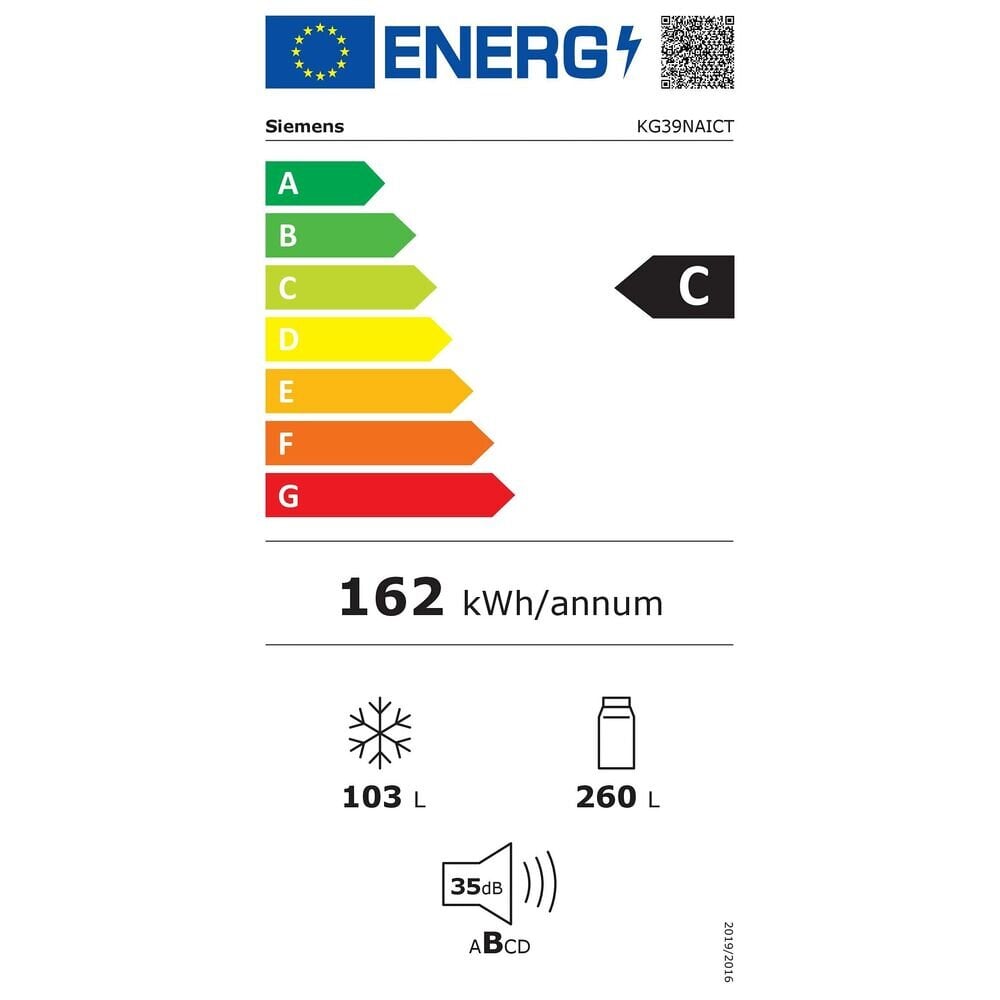 Siemens KG39NAICT kaina ir informacija | Šaldytuvai | pigu.lt