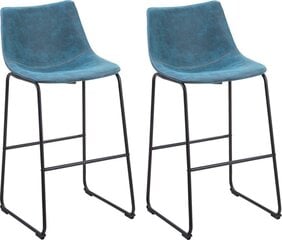 2-ių baro kėdžių komplektas Beliani Franks, mėlynas/juodas kaina ir informacija | Virtuvės ir valgomojo kėdės | pigu.lt