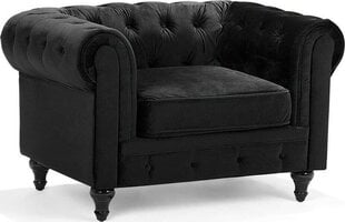 Fotelis Beliani Chesterfield, juodas kaina ir informacija | Svetainės foteliai | pigu.lt