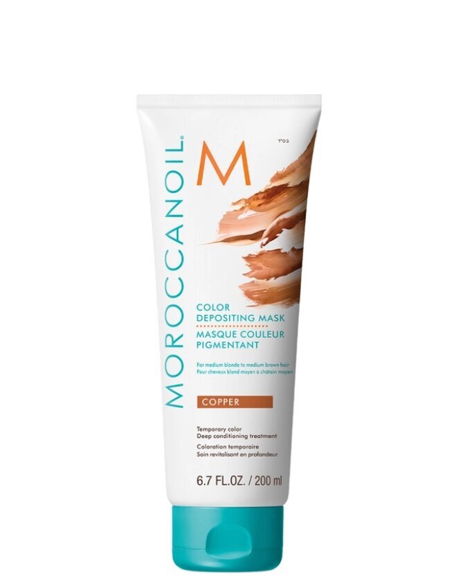 Atspalvį suteikianti plaukų kaukė Moroccanoil 200 ml, Copper kaina ir informacija | Plaukų dažai | pigu.lt