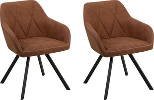 2-ių kėdžių komplektas Beliani Monee, rudas/juodas kaina ir informacija | Virtuvės ir valgomojo kėdės | pigu.lt