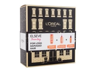 Подарочный косметический набор для поврежденных волос L'oreal Paris Elseve Dream Long: шампунь 250 мл+бальзам 200 мл + кондиционер 200 мл цена и информация | Шампуни | pigu.lt