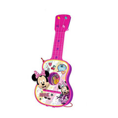 Kūdikių gitara Minnie Mouse, 4 virvės su dėklu, rožinė kaina ir informacija | Lavinamieji žaislai | pigu.lt