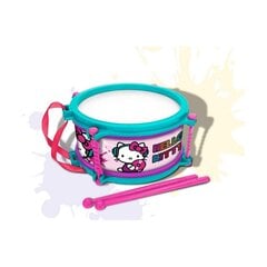 Būgnas Hello Kitty, mėlyna ir rožinė, 16 cm kaina ir informacija | Lavinamieji žaislai | pigu.lt
