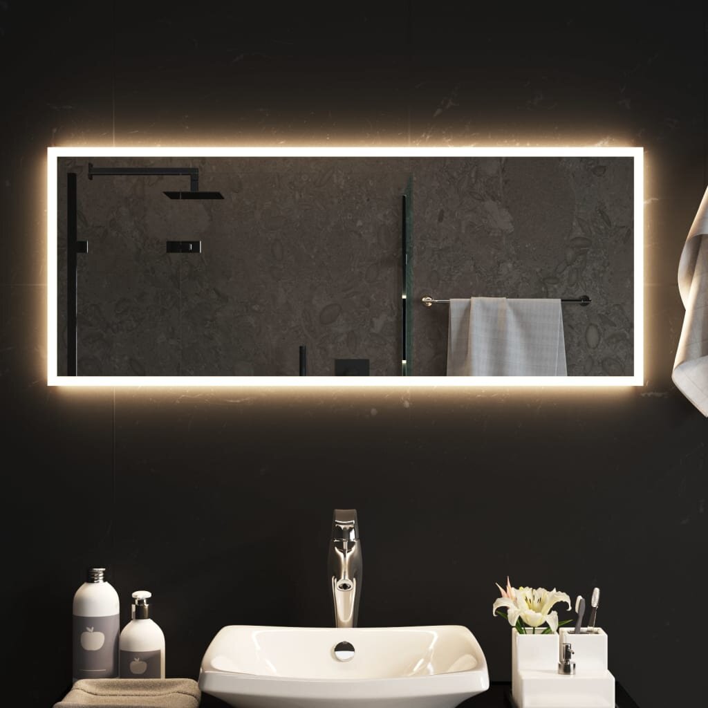 Vonios kambario LED veidrodis, 100x40cm kaina ir informacija | Veidrodžiai | pigu.lt